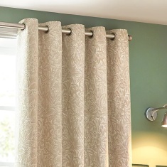 Wylder Nature Grantley Jacquard Eyelet Curtains - Natural