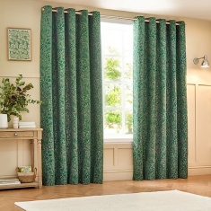 Wylder Nature Grantley Jacquard Eyelet Curtains - Wedgewood