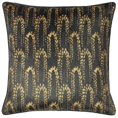 Furn Wisteria Velvet Feather Filled Cushion 50cm - Charcoal