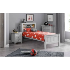 Julian Bowen Maine Bookcase Bed 90cm Single - Dove Grey