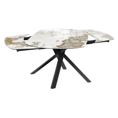 Akante Kheops 130cm/190cm Extending Dining Table - Calcatta Marble