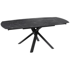 Akante Kheops 130cm/190cm Extending Dining Table - Marquina Marble