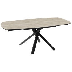 Akante Kheops 130cm/190cm Extending Dining Table - Travertine Ceramic Akante Kheops 130cm/190cm Extending Dining Table - Travertine Ceramic