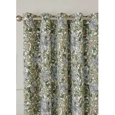 William Morris at Home Honeysuckle Blackout Eyelet Curtains -Blue