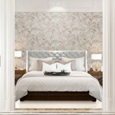 DID Bird of Paradise Wallpaper - Beige & Grey