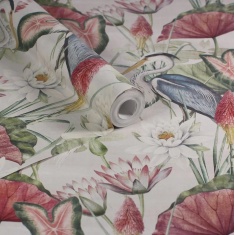 Esselle Home Waterlily Lake Linen Wallpaper - Multicoloured