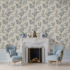 Holden Decor Hampton Gardens Wallpaper - Neutral Blue