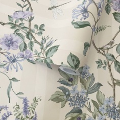 Holden Decor Hampton Gardens Wallpaper - Neutral Blue