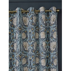 William Morris at Home Pimpernel Blackout Eyelet Curtains - Blue