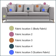Maddie Extra Large Pillow Back Fabric Sofa