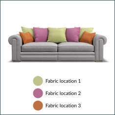 Olympus Extra Large Pillow Back Fabric Split Sofa
