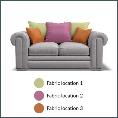Olympus Small Pillow Back Fabric Sofa
