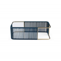 Witten Coffee Table - Brushed Champagne and Blue Rope