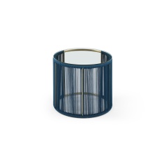 Witten Lamp Table - Brushed Champagne and Blue Rope