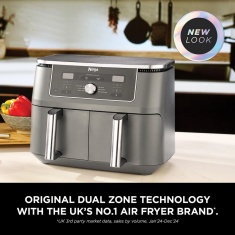 Ninja DZ400UK MAX 6-in-1 Dual Zone Air Fryer 9.5L - Gun Metal Grey
