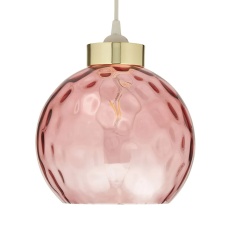 BHS Deana Dimpled Glass Ball Easyfit Shade - Rose