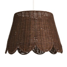 BHS Kuta Scallop Rattan Easyfit Light Shade 30cm - Brown