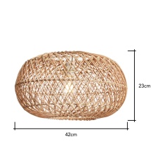 BHS Kyle Oval Rattan Easyfit Light Shade 42cm - Natural
