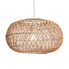 BHS Kyle Oval Rattan Easyfit Light Shade 42cm - Natural BHS Kyle Oval Rattan Easyfit Light Shade 42cm - Natural