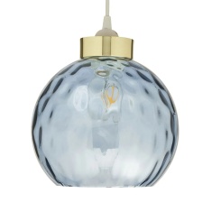 BHS Deana Dimpled Glass Ball Easyfit Shade - Blue