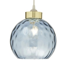 BHS Deana Dimpled Glass Ball Easyfit Shade - Blue BHS Deana Dimpled Glass Ball Easyfit Shade - Blue