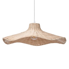 BHS Percy Wavy Rattan Easyfit Light Shade 50cm - Natural
