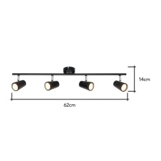 BHS Frida Ceiling Spotlight Bar - Black