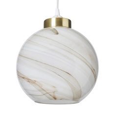 BHS Lewis Glass Easyfit Light Shade 23cm - Marble