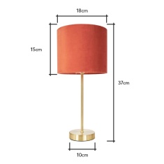BHS Velvet Table Lamp - Burnt Orange