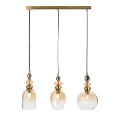 BHS Seline Champagne 3 Light Diner Pendant - Brass