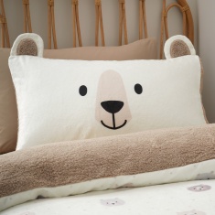 Catherine Lansfield Cosy Bear Sherpa Duvet Set - White/Natural