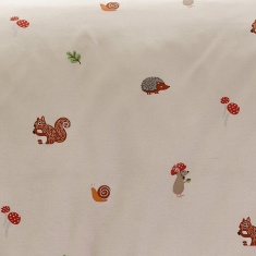 Catherine Lansfield Fox & Woodland Friends Single Fitted Sheet - White