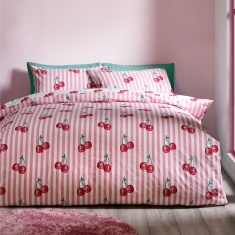 Catherine Lansfield Disco Cherries Duvet Set - Pink Catherine Lansfield Disco Cherries Duvet Set - Pink