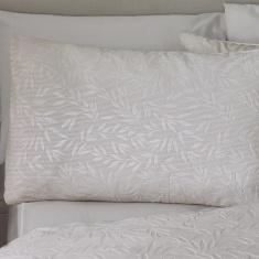 Catherine Lansfield Corded Leaves Duvet Set - Champagne