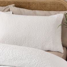 Catherine Lansfield Crinkle Seersucker Duvet Set - White