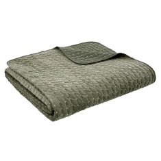 Bianca Attica Velvet Bedspread 240x260cm - Green