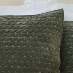 Bianca Attica Velvet Pillowsham Pair - Green