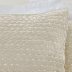 Bianca Attica Velvet Pillowsham Pair - Natural