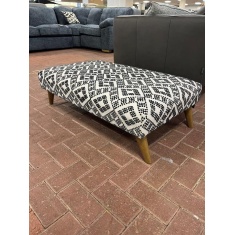 Molly Accent Footstool - Odelle Mono Deluxe Fabric & Oak Feet Molly Accent Footstool - Odelle Mono Deluxe Fabric & Oak Feet
