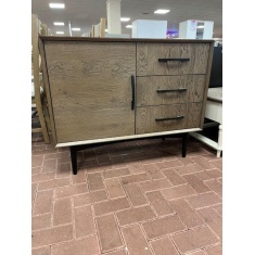 Helsinki Weathered Oak & Peppercorn Narrow Sideboard