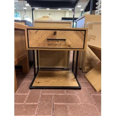 Vaughan Chevron Oak 1 Drawer Nightstand
