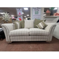 Alstons Elmswell 2 Seater Pillow Back Sofa - Pearl Pistachio Tattersall Check Fabric, Pewter Studs