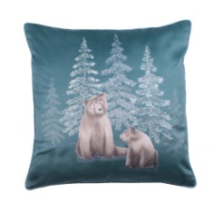 Dreams & Drapes Bear Walks Cushion 43cm - Teal