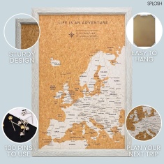 Xystos Travel Map Europe Small - Grey