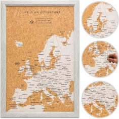 Xystos Travel Map Europe Small - Grey Xystos Travel Map Europe Small - Grey