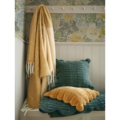 Laura Ashley Scalloped Cushion - Pine Green