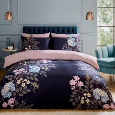 Sara Miller Oriental Blossom Duvet Set - Pink/Navy
