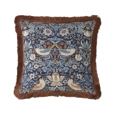William Morris At Home Strawberry Thief 50cm Cushion - Blue