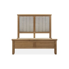 Juniper Bedstead With Upholstered Headboard - Smoked Oak
