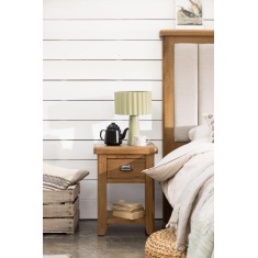 Juniper 1 Drawer Bedside Table - Smoked Oak